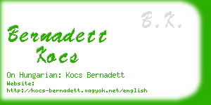 bernadett kocs business card